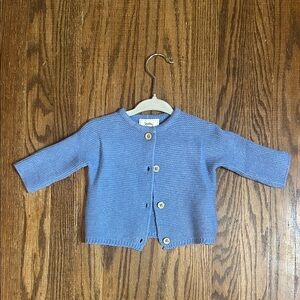 NWOT Stellou & Friends blue knit cardigan, 0-3M